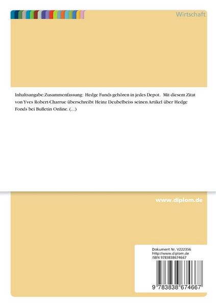 Produktbild: Hedge Fonds: Eine ideale Portfoliobeimischung?