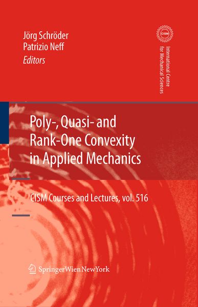 Produktbild: Poly-, Quasi- and Rank-One Convexity in Applied Mechanics