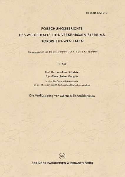 Produktbild: Die Verfl&uuml;ssigung von Montmorillonitschl&auml;mmen