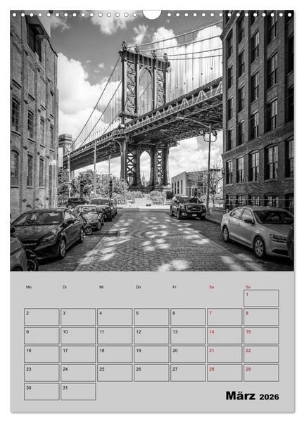 Produktbild: NEW YORK CITY Monochrome Stadtansichten (Wandkalender 2026 DIN A3 hoch), CALVENDO Monatskalender