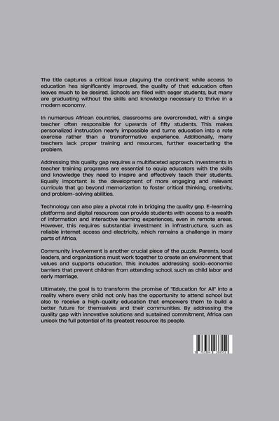 Produktbild: Education for All, Learning for None: Addressing Africa's Quality Gap