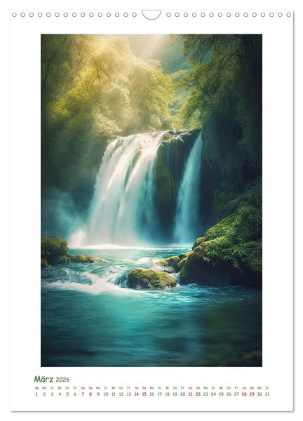 Produktbild: Malerische Wasserf&auml;lle (Wandkalender 2026 DIN A3 hoch), CALVENDO Monatskalender