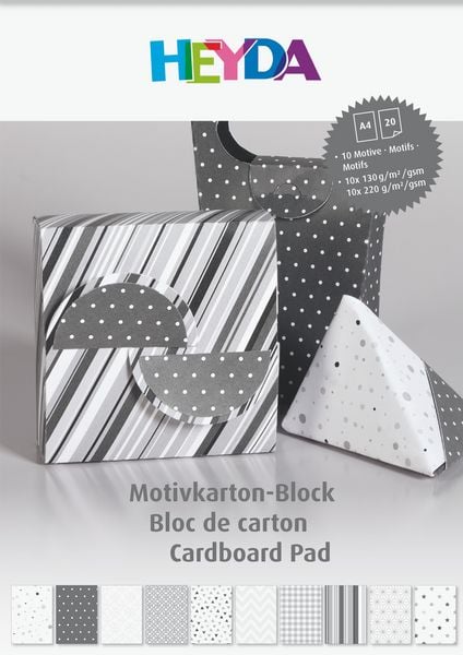 Produktbild: Motivkarton-Block | A4, 20 Blatt, anthrazit