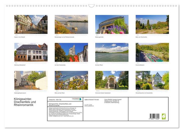 Produktbild: K&ouml;nigswinter. Drachenfels und Rheinromantik (Wandkalender 2026 DIN A2 quer), CALVENDO Monatskalender