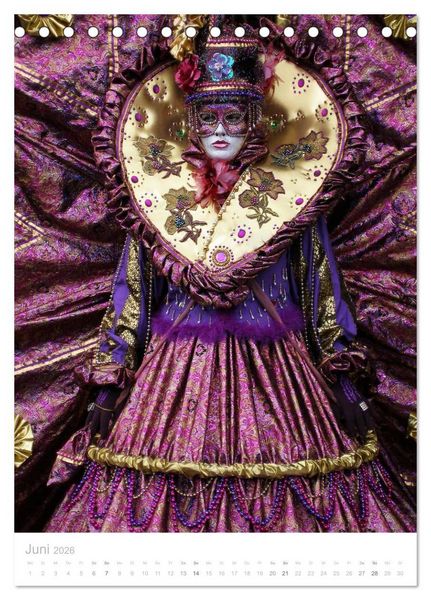 Produktbild: Masken der Sehnsucht - Karneval in Venedig (Tischkalender 2026 DIN A5 hoch), CALVENDO Monatskalender