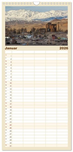 Produktbild: Familienplaner 2026 - Wo der Wind Wohnt, Amerikas Lost Places mit 5 Spalten (Wandkalender, 21 x 45 cm) CALVENDO