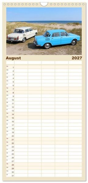 Produktbild: Familienplaner 2027 - Der Stolz vergangener Zeiten mit 5 Spalten (Wandkalender, 21 x 45 cm) CALVENDO