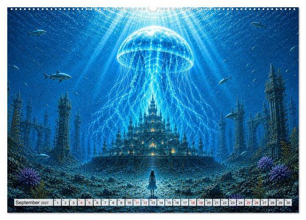 Produktbild: Versunkene Welten &ndash; Mystische Tiefen zwischen Traum und Ewigkeit (hochwertiger Premium Wandkalender 2027 DIN A2 quer), Kunstdruck in Hochglanz