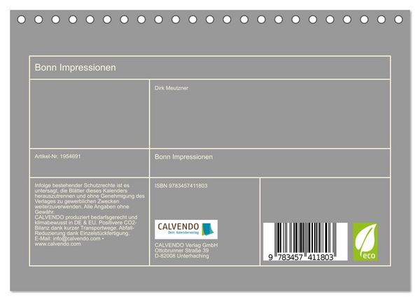 Produktbild: Bonn Impressionen (Tischkalender 2026 DIN A5 quer), CALVENDO Monatskalender
