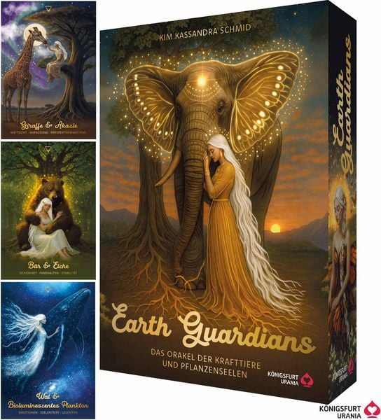 Produktbild: Earth Guardians - Das Orakel der Krafttiere und Pflanzenseelen - 46 farbige Karten, 172-seitiges farbiges Booklet