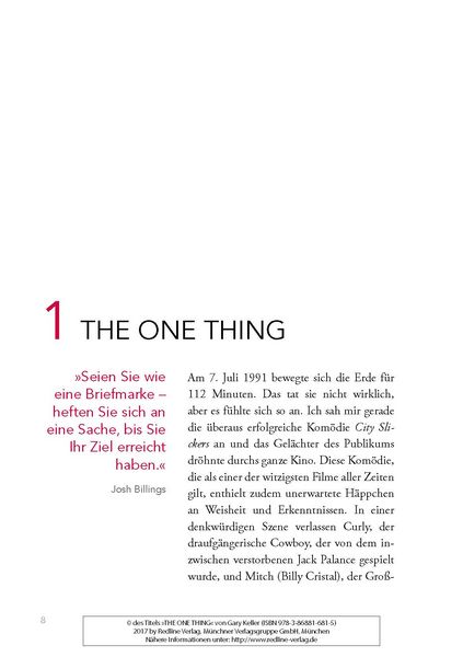 Produktbild: The One Thing