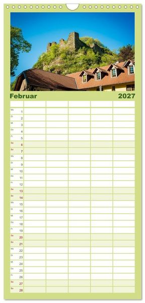 Produktbild: Familienplaner 2027 - Burgen des Hunsr&uuml;cks mit 5 Spalten (Wandkalender, 21 x 45 cm) CALVENDO