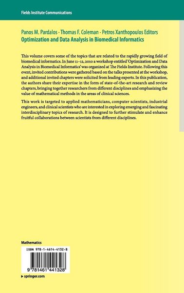 Produktbild: Optimization and Data Analysis in Biomedical Informatics