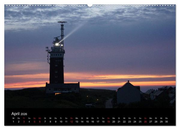 Produktbild: Abend in Helgoland (hochwertiger Premium Wandkalender 2026 DIN A2 quer), Kunstdruck in Hochglanz