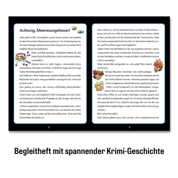 Produktbild: Krimipuzzle Die drei ??? Kids Achtung, Meeresungeheuer!