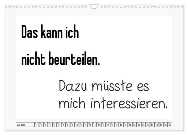 Produktbild: Typo-Kalender f&uuml;r das B&uuml;ro. Sarkasmus und fiese Spr&uuml;che (Wandkalender 2026 DIN A3 quer), CALVENDO Monatskalender