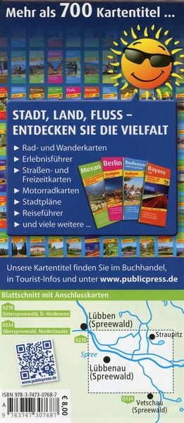 Produktbild: Publicpress Rad- und Wanderkarte Burg, L&uuml;bbenau im Oberspreewald 1:25.000