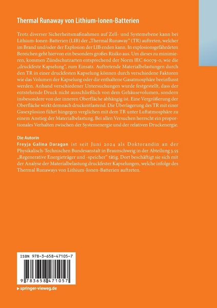 Produktbild: Thermal Runaway von Lithium-Ionen-Batterien