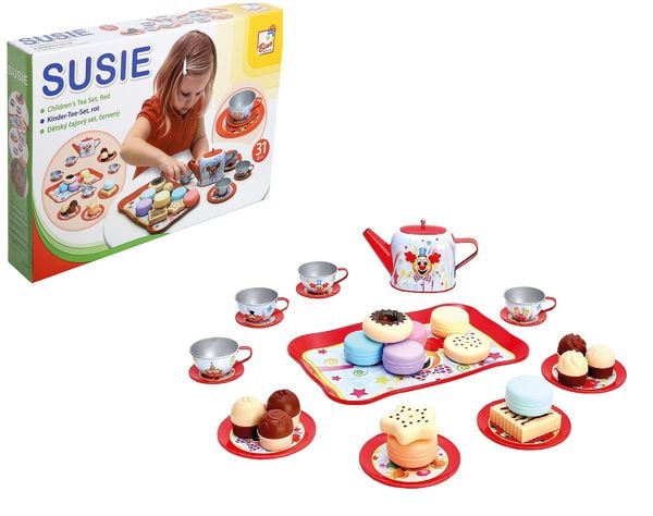 Bino 83399 - Kinder-Teeservice-Set Susie, Kinder-Geschirr-Set, 31-teilig