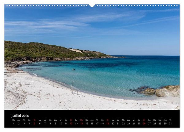 Produktbild: Les plus belles plages de Corse (Calendrier mural 2026 DIN A2 vertical) calendrier de bureau