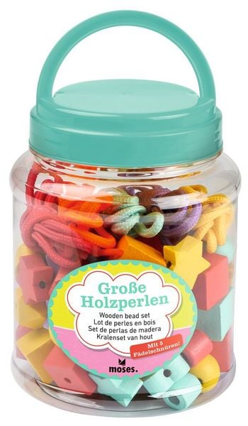 Produktbild: Gro&szlig;e Holzperlen zum F&auml;deln