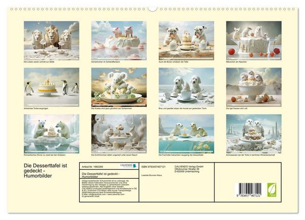 Produktbild: Die Desserttafel ist gedeckt - Humorbilder (hochwertiger Premium Wandkalender 2026 DIN A2 quer), Kunstdruck in Hochglanz