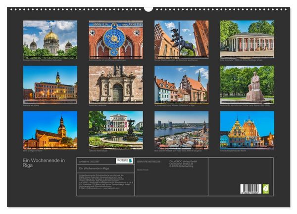 Produktbild: Ein Wochenende in Riga (Wandkalender 2026 DIN A2 quer), CALVENDO Monatskalender