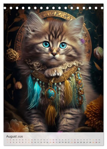 Produktbild: Boho Katzenbabys (Tischkalender 2026 DIN A5 hoch), CALVENDO Monatskalender