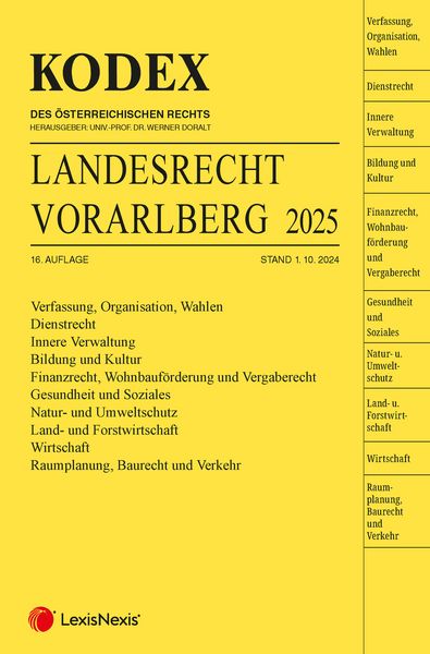 Produktbild: KODEX Landesrecht Vorarlberg 2025