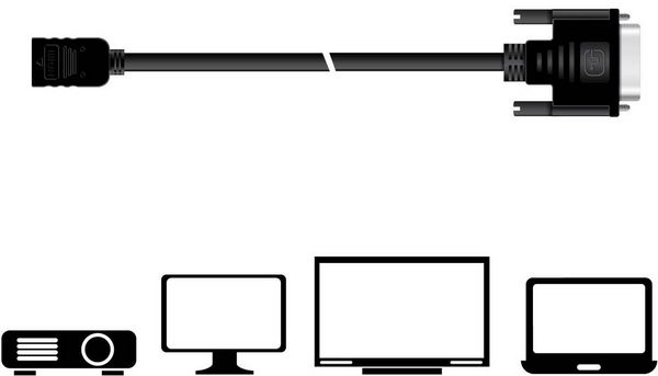 Produktbild: club3D DVI / HDMI Adapterkabel DVI-D 24+1pol. Stecker, HDMI-A Buchse 2.00 m Schwarz CAC-1211 DVI-Kabel