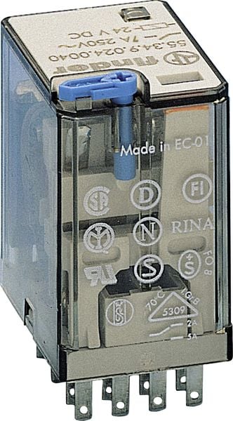 Finder 55.34.9.024.0080 Steckrelais 24 V/DC 7A 4 Wechsler 1St.