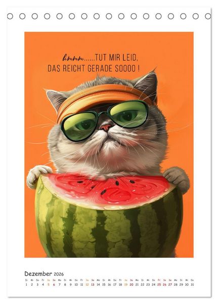Produktbild: Katzenweisheiten (Tischkalender 2026 DIN A5 hoch), CALVENDO Monatskalender