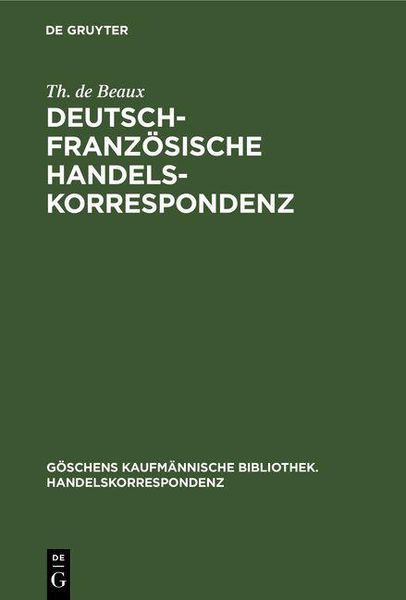 Produktbild: Deutsch-Franz&ouml;sische Handelskorrespondenz