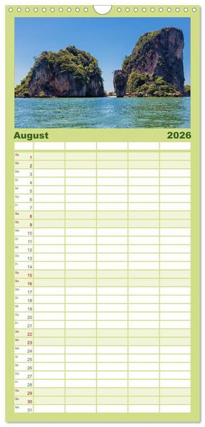 Produktbild: Familienplaner 2026 - Zauberhaftes Thailand mit 5 Spalten (Wandkalender, 21 x 45 cm) CALVENDO