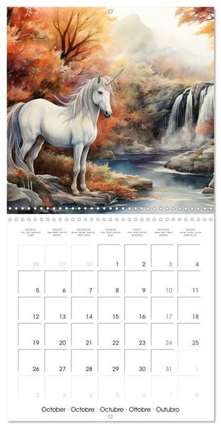 Produktbild: Licornes de conte de f&eacute;es (Calendrier mural carr&eacute; 2026 30x30 cm) Calendrier double avec une page pour vos prises de notes