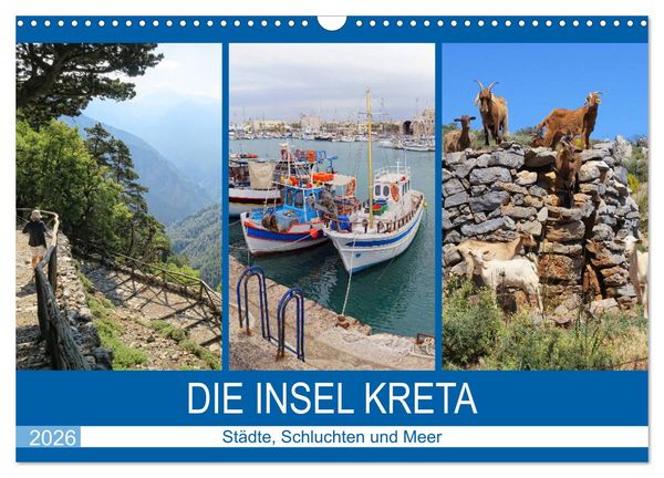 Produktbild: Die Insel Kreta - St&auml;dte, Schluchten und Meer (Wandkalender 2026 DIN A3 quer), CALVENDO Monatskalender