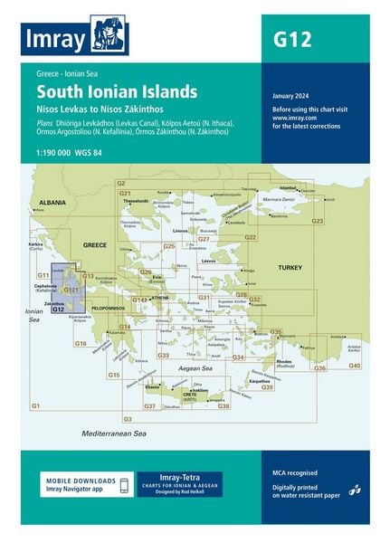 Produktbild: G12 South Ionian Islands, Imray Chart
