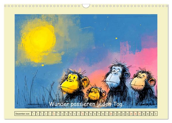 Produktbild: Entz&uuml;ckende Baumkinder. Schimpansen und Weisheiten (Wandkalender 2026 DIN A3 quer), CALVENDO Monatskalender