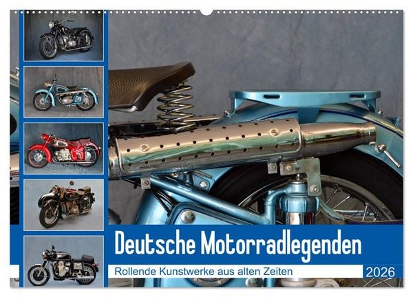 Produktbild: Deutsche Motorrad - Legenden - Rollende Kunstwerke aus alten Zeiten (Wandkalender 2026 DIN A2 quer), CALVENDO Monatskalender