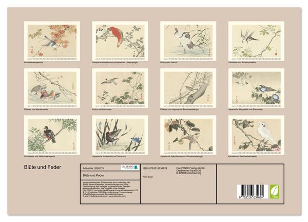 Produktbild: Bl&uuml;te und Feder (Wandkalender 2026 DIN A3 quer), CALVENDO Monatskalender