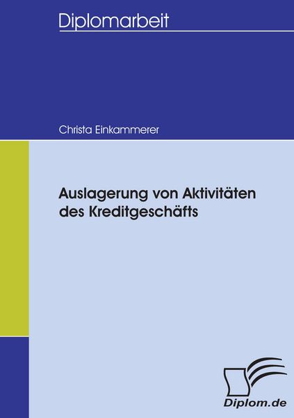 Produktbild: Auslagerung von Aktivit&auml;ten des Kreditgesch&auml;fts