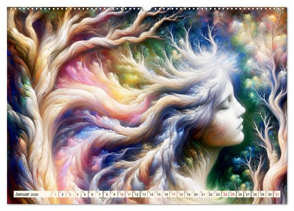 Produktbild: Lebendige Natur - Mystische Baumgeister (hochwertiger Premium Wandkalender 2026 DIN A2 quer), Kunstdruck in Hochglanz