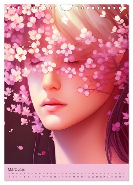 Produktbild: Japanische Kirschbl&uuml;ten - Portraits zum Tr&auml;umen (Wandkalender 2026 DIN A4 hoch), CALVENDO Monatskalender