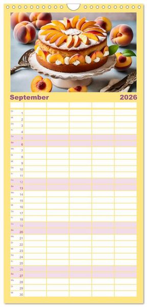 Produktbild: Familienplaner 2026 - Tortentr&auml;ume - Traumtorten mit 5 Spalten (Wandkalender, 21 x 45 cm) CALVENDO