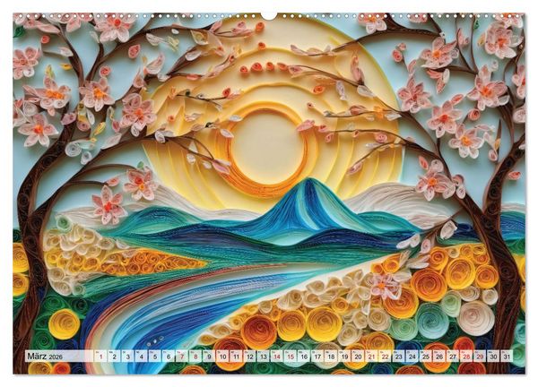 Produktbild: Zauberhafte Papierwelten - Meditation & Inspiration (Wandkalender 2026 DIN A2 quer), CALVENDO Monatskalender