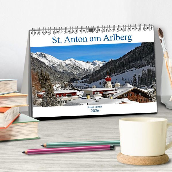Produktbild: St. Anton am Arlberg (Tischkalender 2026 DIN A5 quer), CALVENDO Monatskalender