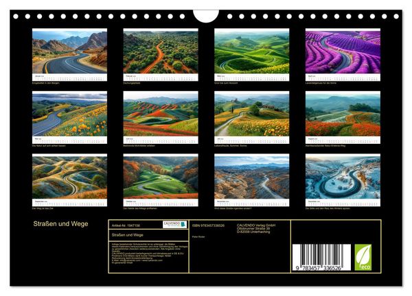 Produktbild: Stra&szlig;en und Wege (Wandkalender 2026 DIN A4 quer), CALVENDO Monatskalender