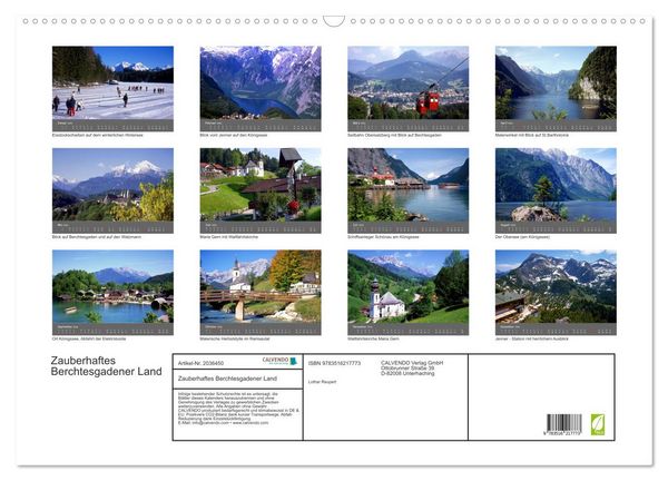 Produktbild: Zauberhaftes Berchtesgadener Land (Wandkalender 2026 DIN A2 quer), CALVENDO Monatskalender