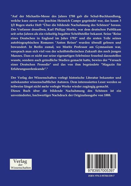 Produktbild: &Uuml;ber die bildende Nachahmung des Sch&ouml;nen