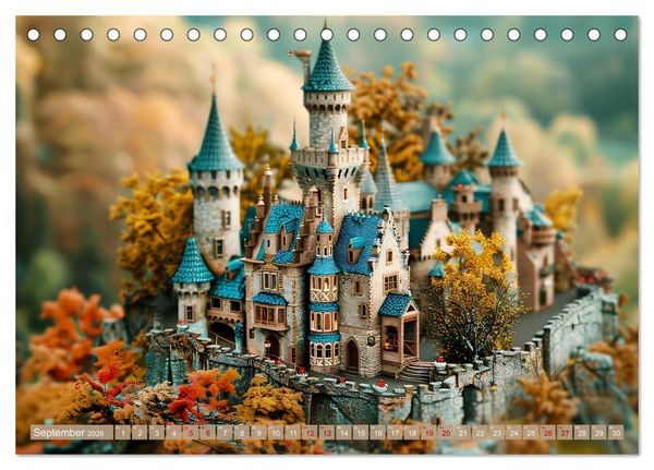 Produktbild: Miniaturwelt Burgen und Schl&ouml;sser (Tischkalender 2026 DIN A5 quer), CALVENDO Monatskalender